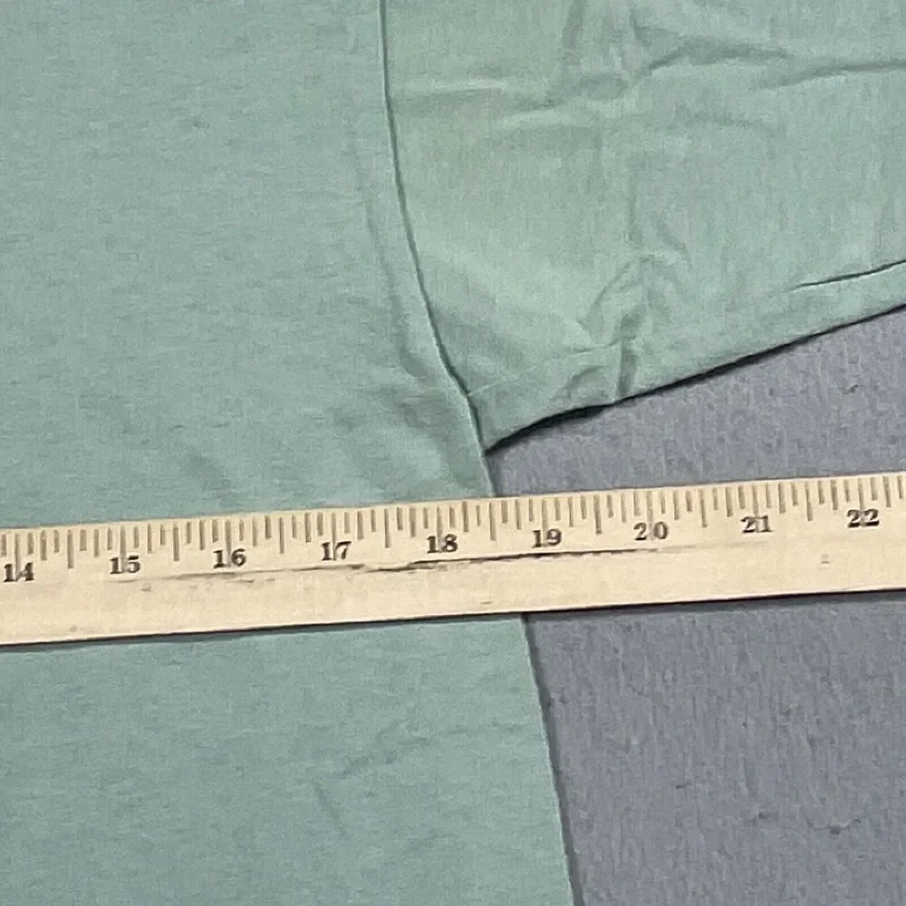 Vintage Shirt Medium Caterpillar Butterflies Made in USA Single Stitch Green‎